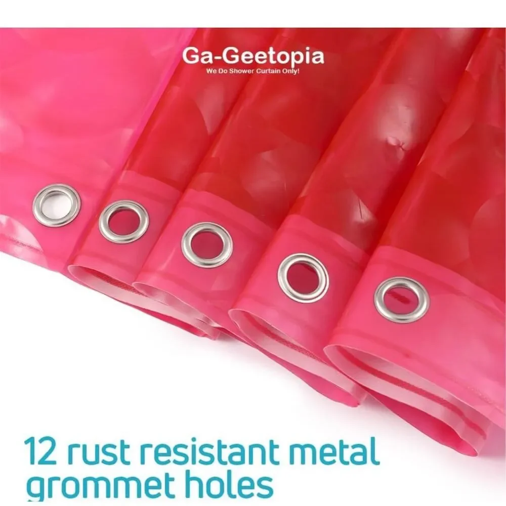 Ga-Geetopia EVA 3D Red Pearl Water Cube Plastic Shower Curtain Liner 72